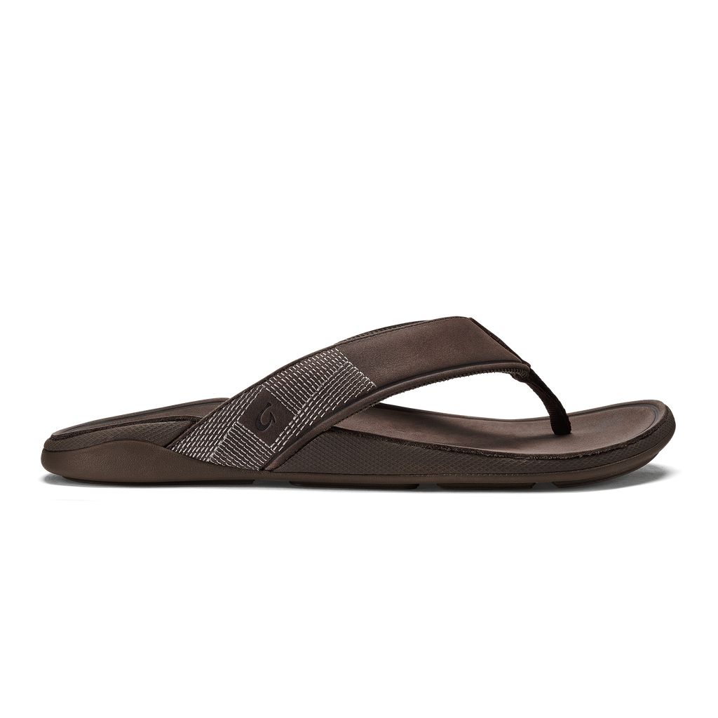 Men\'s Olukai Tuahine Sandals Dark Brown | CUWNBLK-71