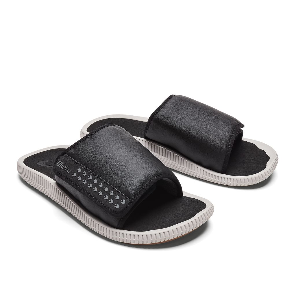 Men's Olukai Ulele Olu Sandals Black | UHSXBCE-32