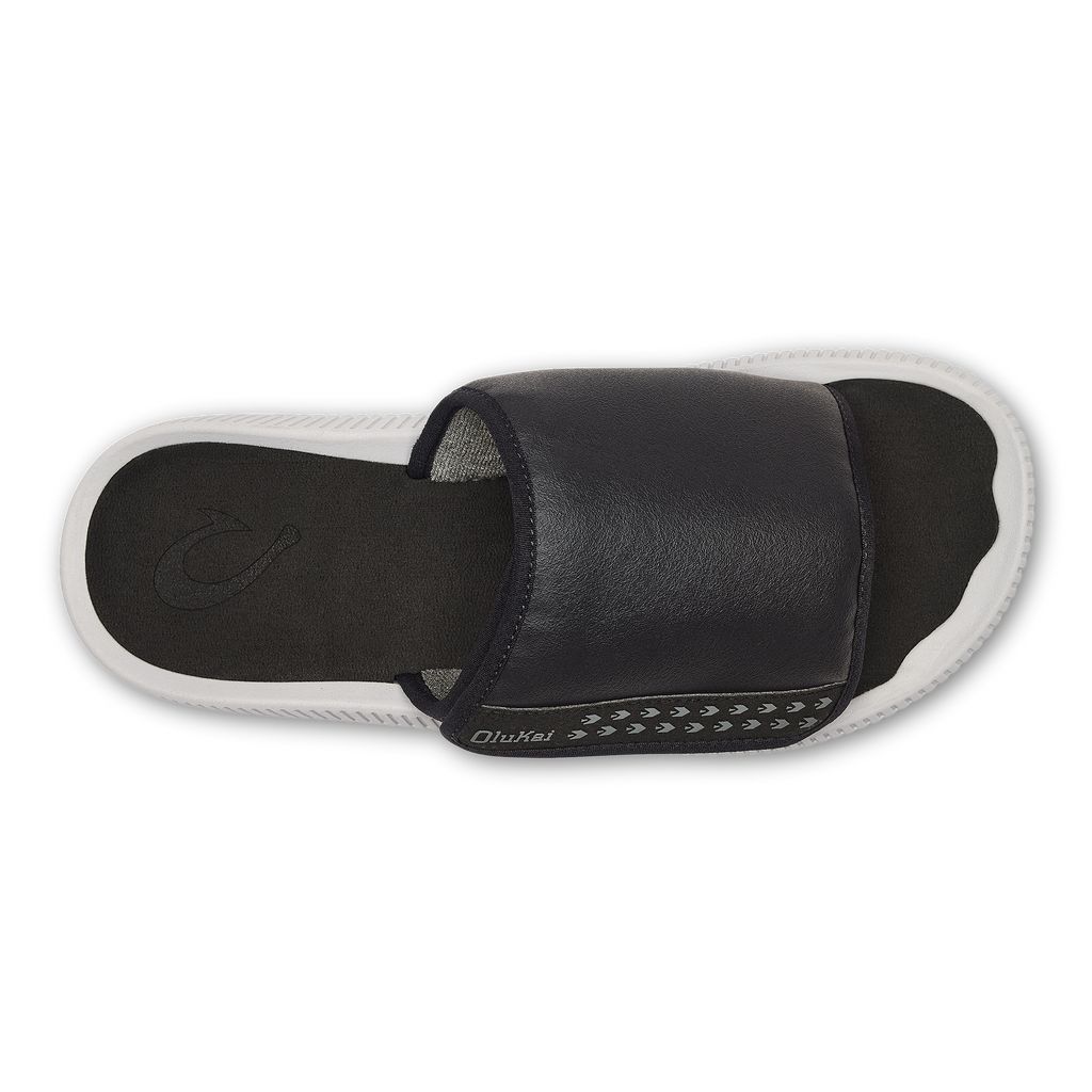 Men's Olukai Ulele Olu Sandals Black | UHSXBCE-32