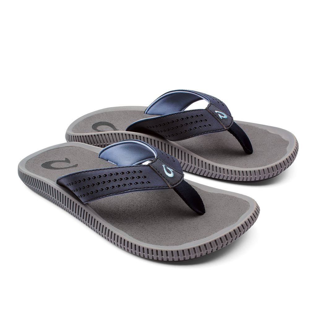 Men's Olukai Ulele Sandals Blue | DHZEBKV-85