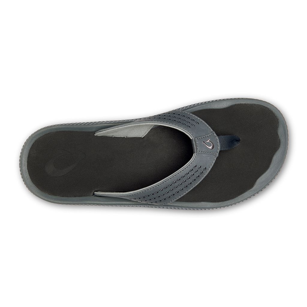 Men's Olukai Ulele Sandals Dark Grey | MTVJPOE-45