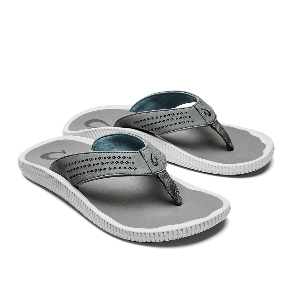 Men's Olukai Ulele Sandals Grey | QEUMLXG-84