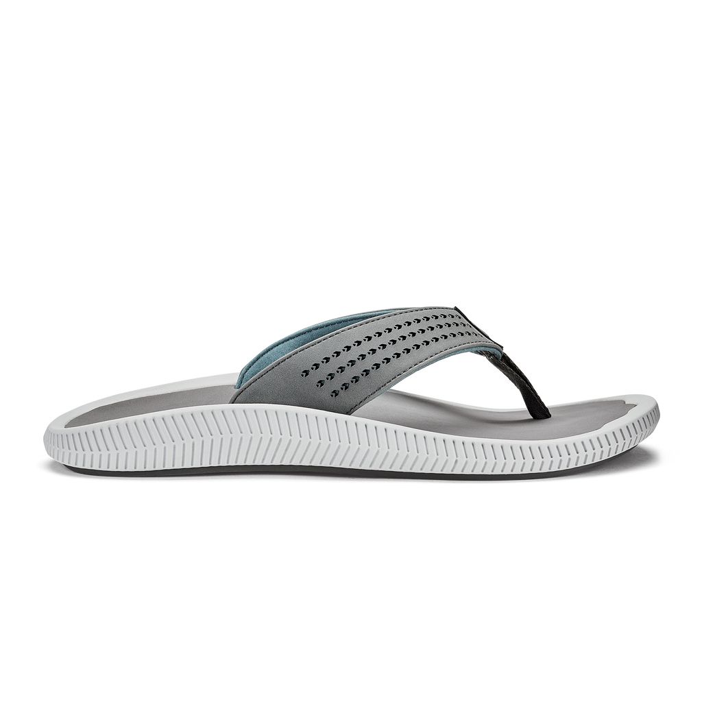 Men\'s Olukai Ulele Sandals Grey | QEUMLXG-84