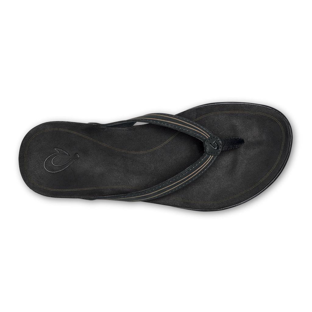 Women's Olukai Aukai Sandals Black | SQMXWOV-04