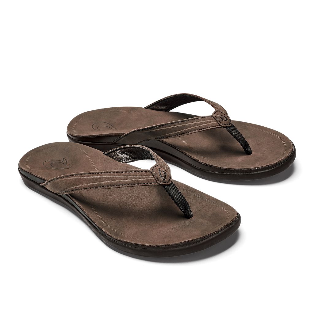 Women's Olukai Aukai Sandals Dark Brown | IENJPTF-69