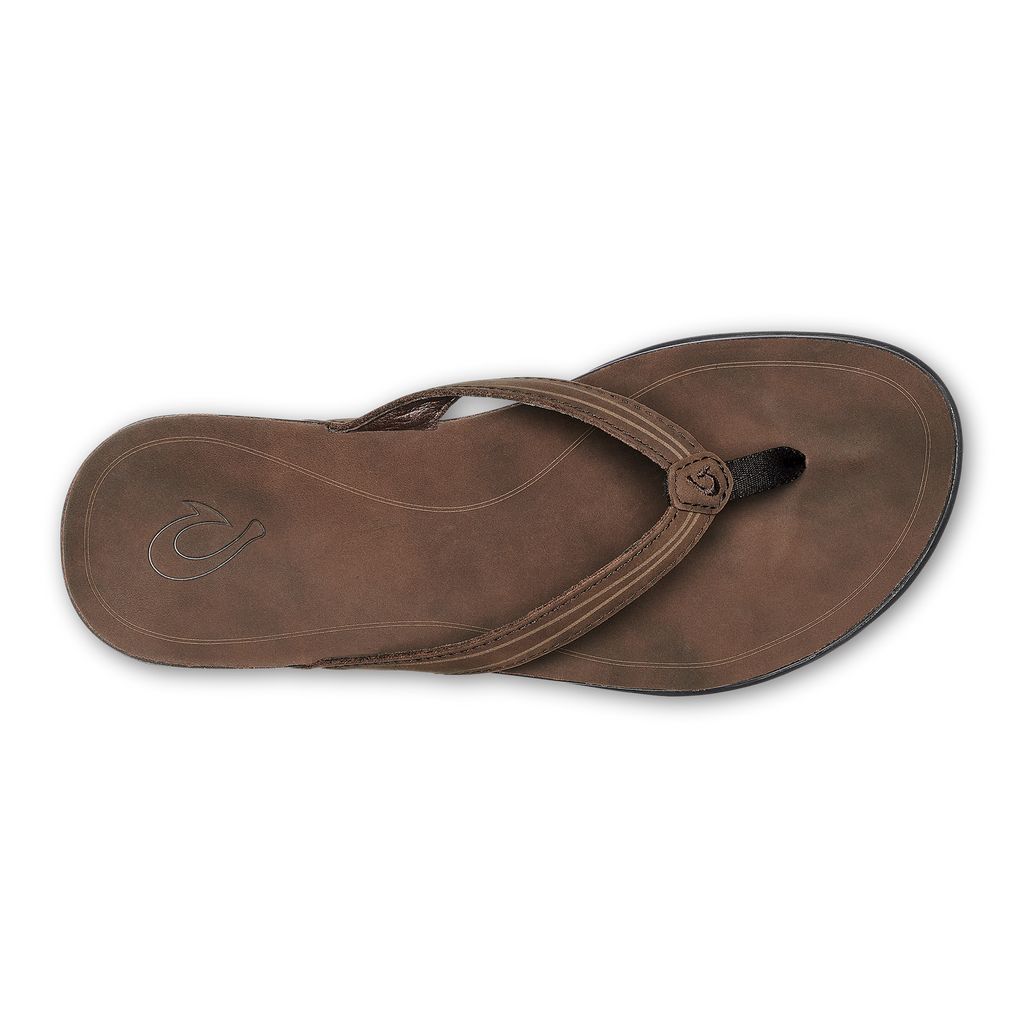 Women's Olukai Aukai Sandals Dark Brown | IENJPTF-69