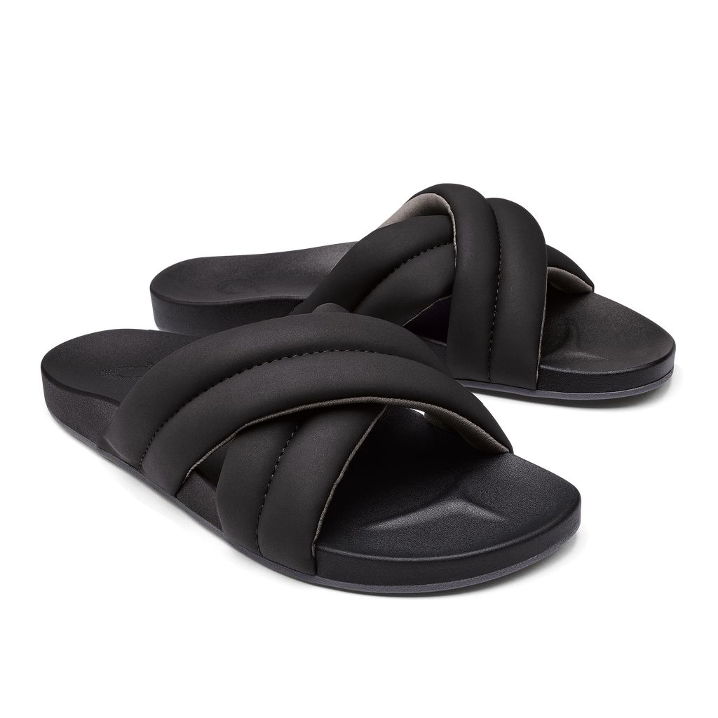 Women's Olukai Hila Sandals Black | YGXBCKA-94