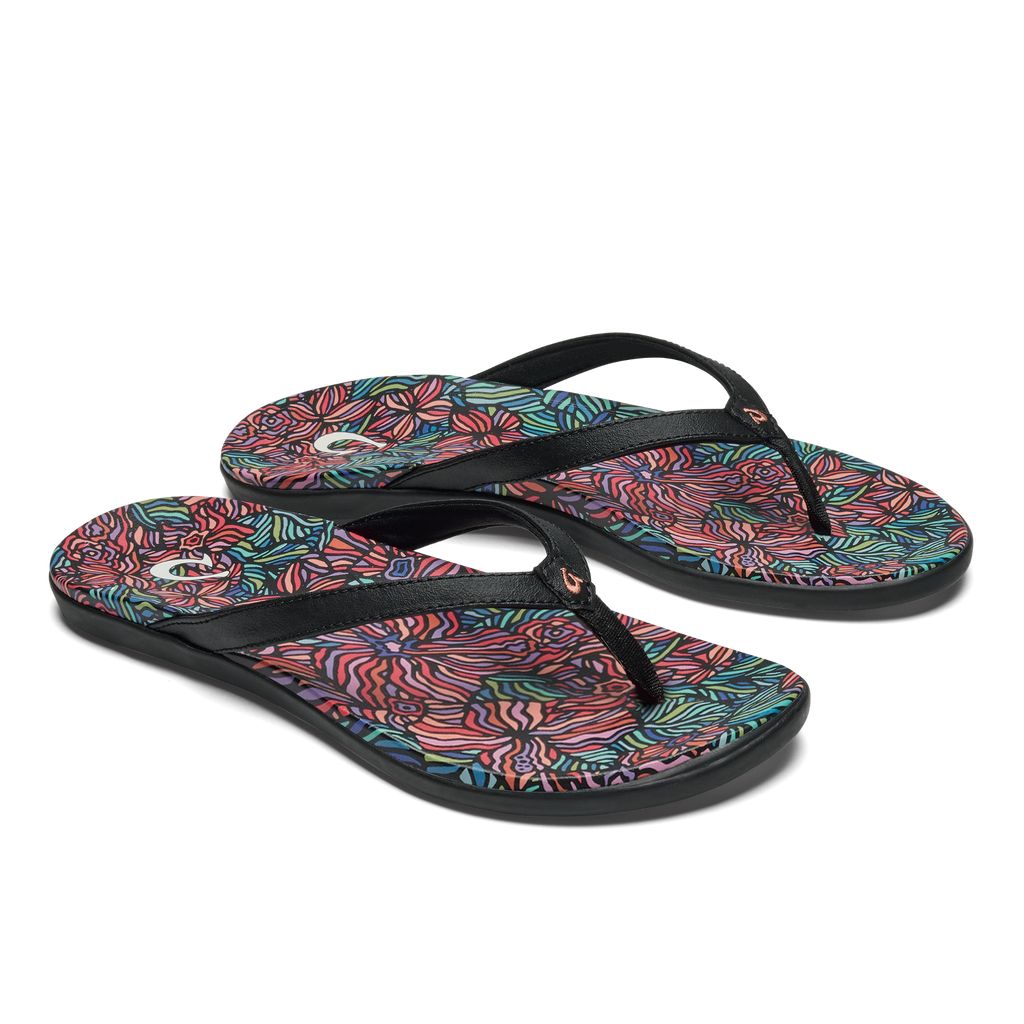 Women's Olukai Ho ōpio Hau Sandals Black | UPFMOYQ-79