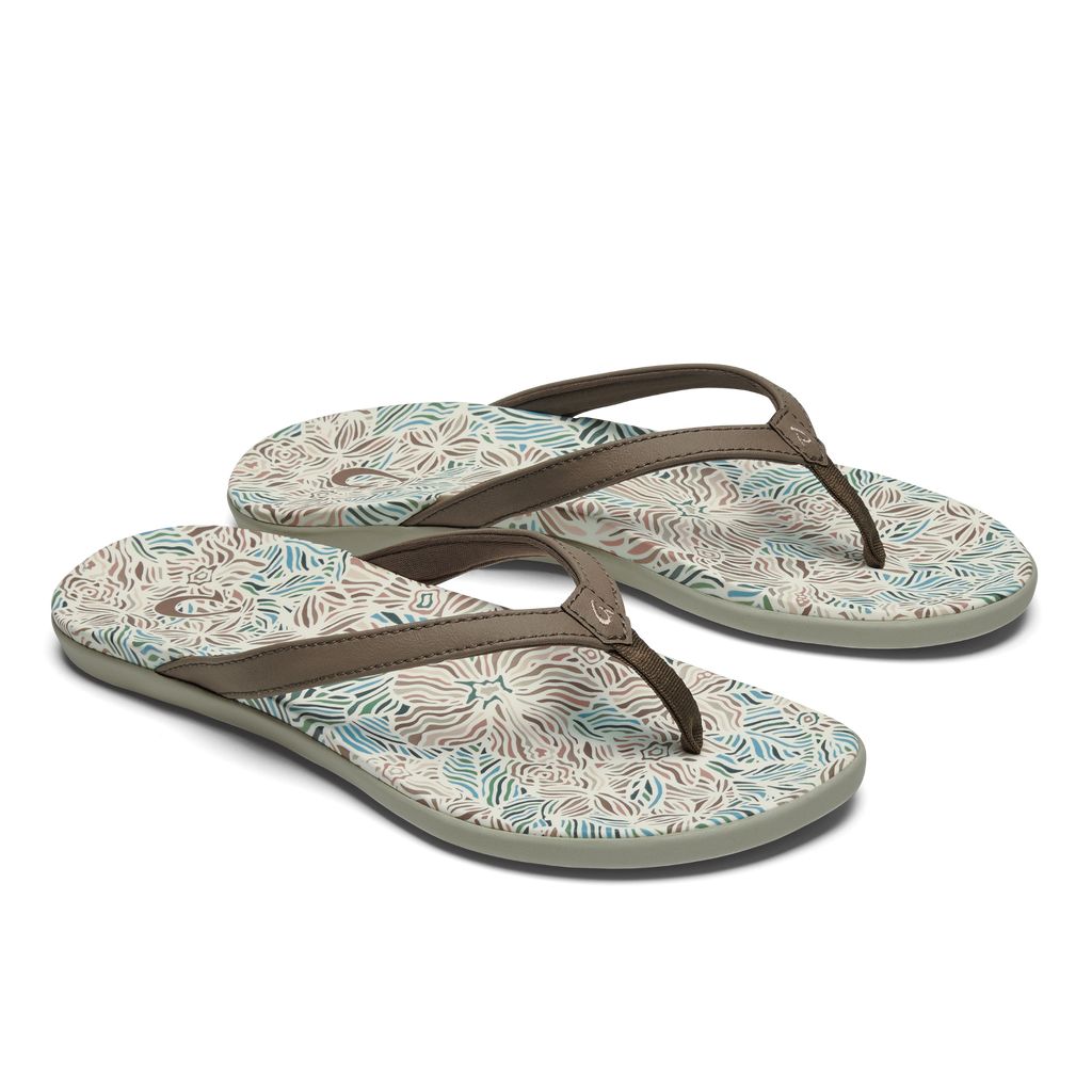 Women's Olukai Ho ōpio Hau Sandals Grey Brown | SORNTJB-92