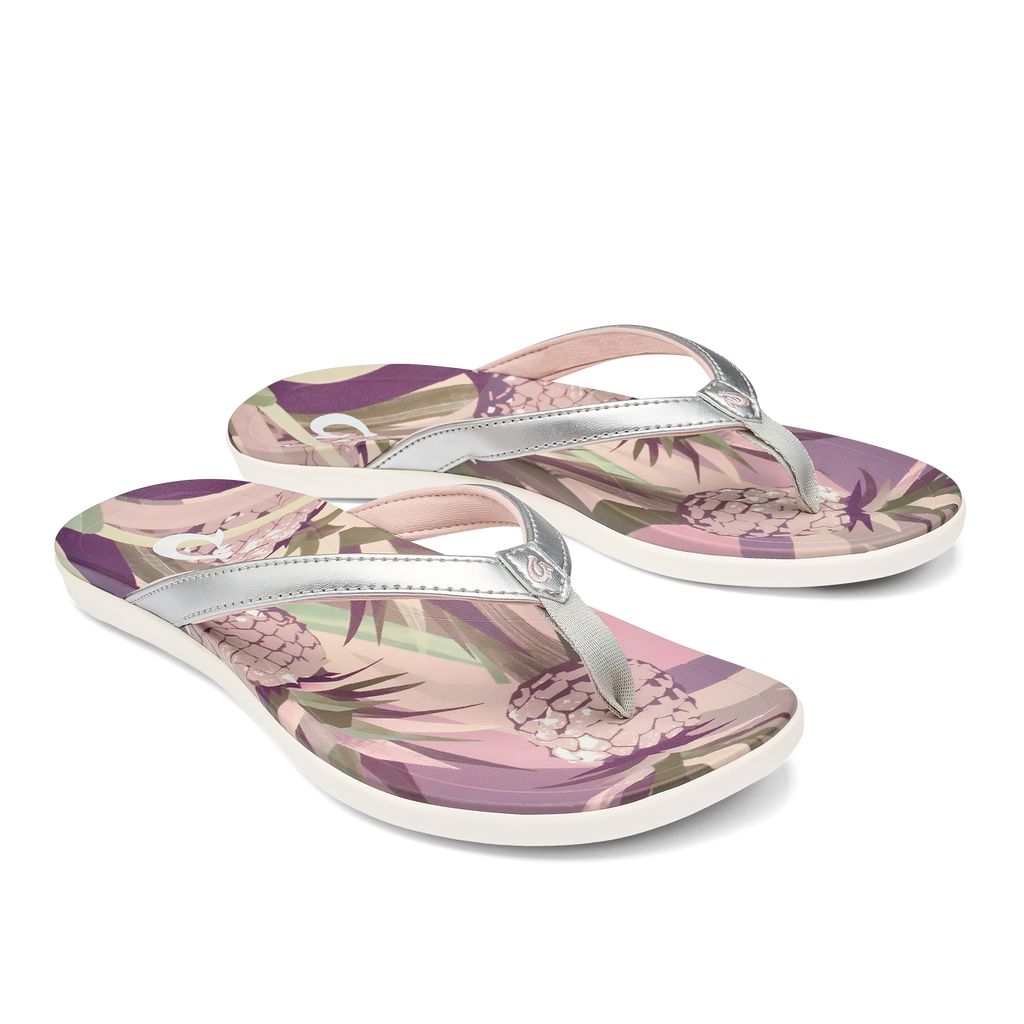 Women's Olukai Ho ōpio Hau Sandals Silver | BUXPCZG-18