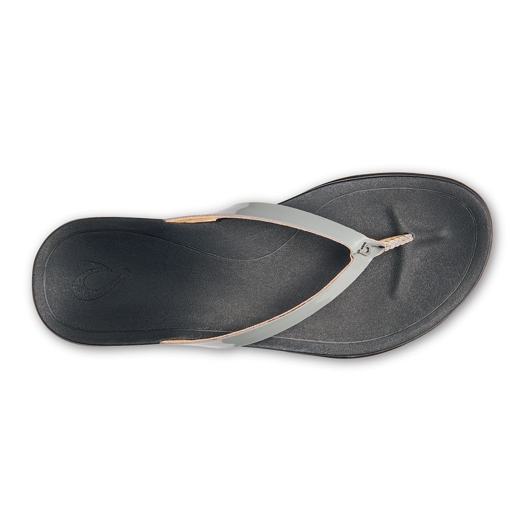 Women's Olukai Ho ōpio Leather Sandals Black | CTJGRHE-61