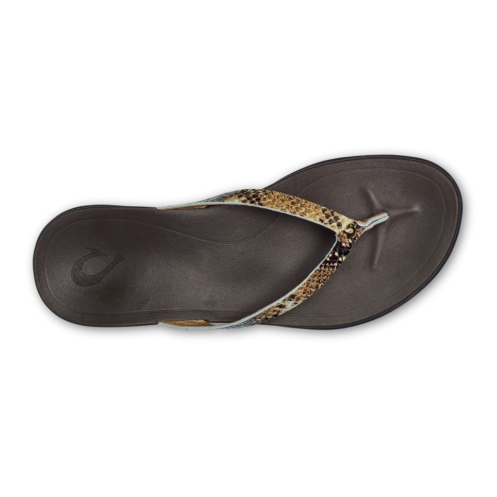 Women's Olukai Ho ōpio Leather Sandals Brown | KABEIQG-64