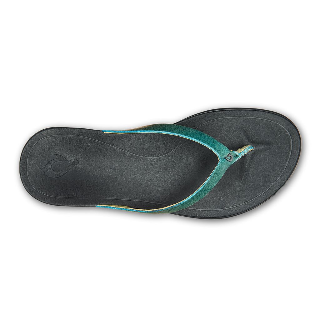 Women's Olukai Ho ōpio Leather Sandals Black | XLJADVP-18