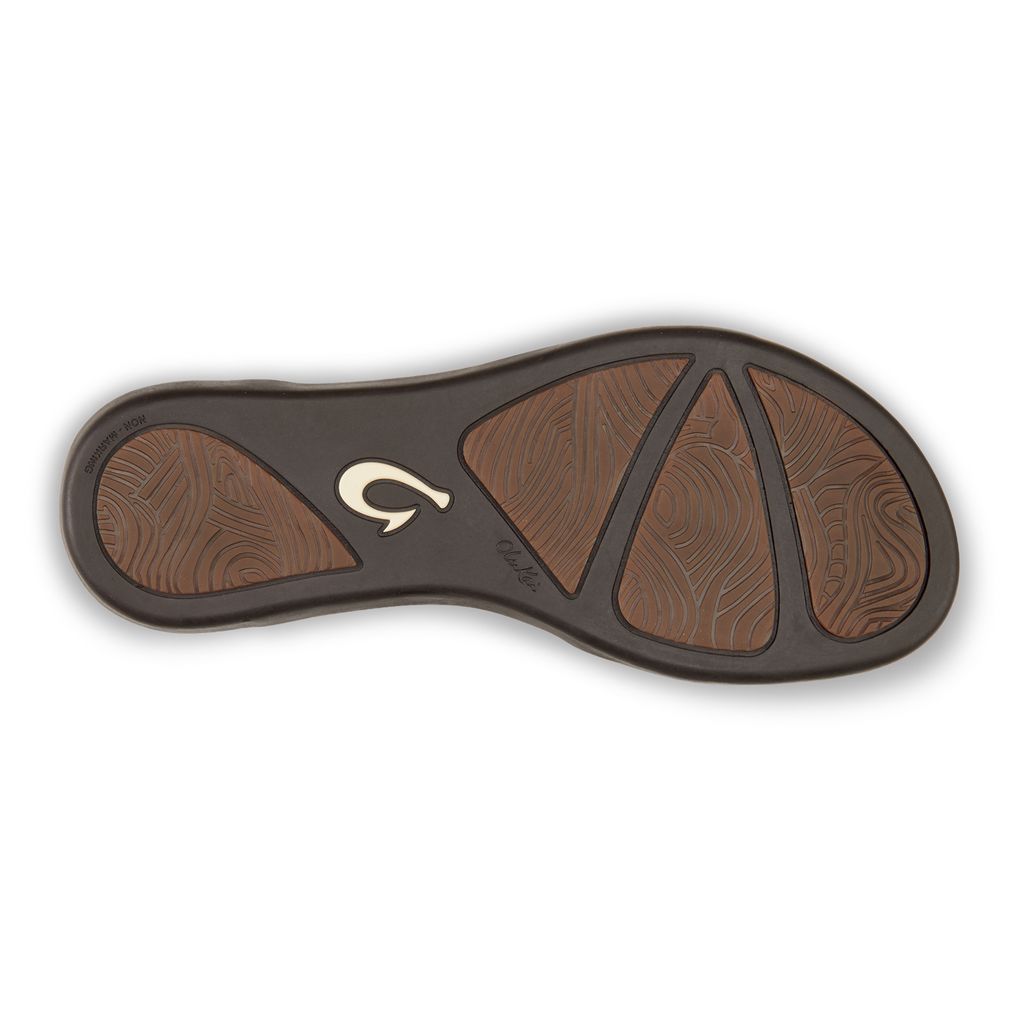 Women's Olukai Ho ōpio Leather Sandals Dark Brown | UZJSRWT-47