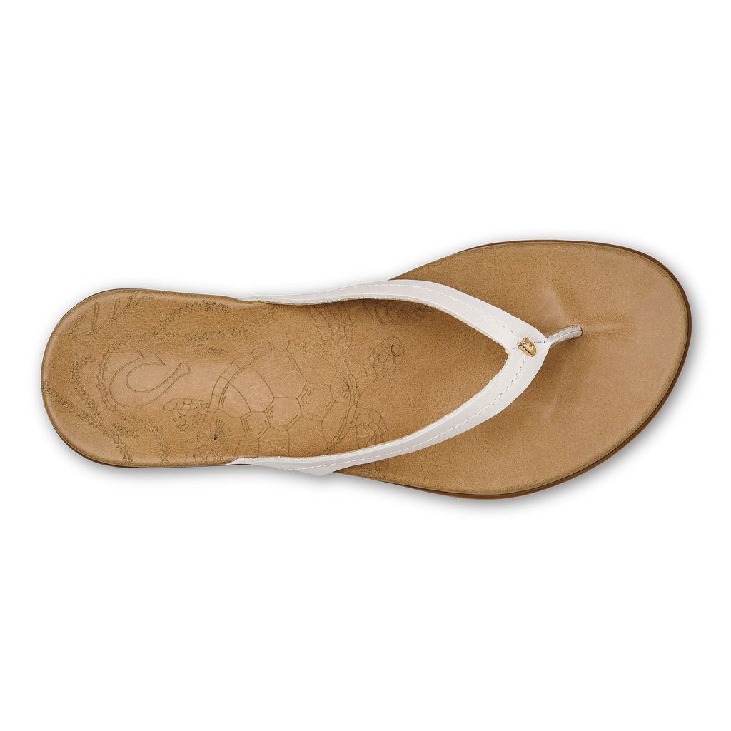 Women's Olukai Honu Sandals White | TMXESUO-86