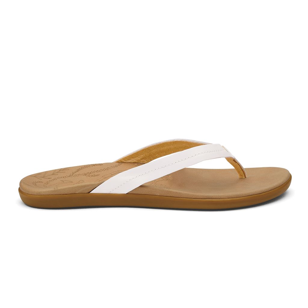 Women\'s Olukai Honu Sandals White | TMXESUO-86