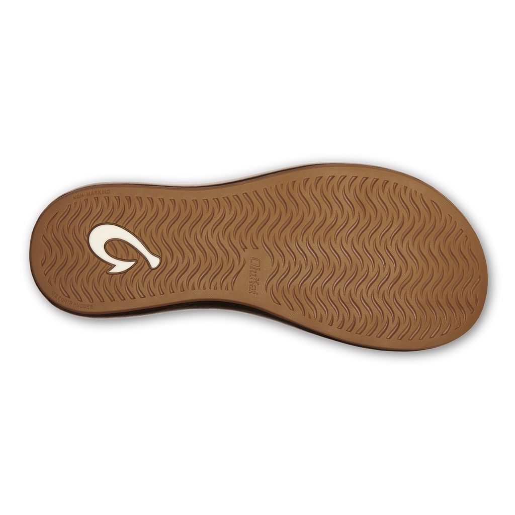 Women's Olukai Huawai Sandals Black | SQIHTKB-50