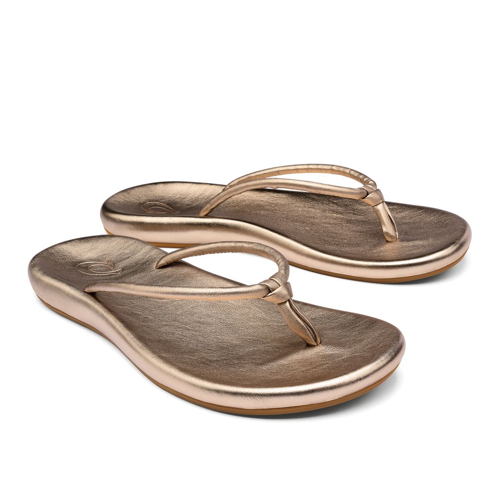 Women's Olukai Huawai Sandals Gold | FEMYBPL-95