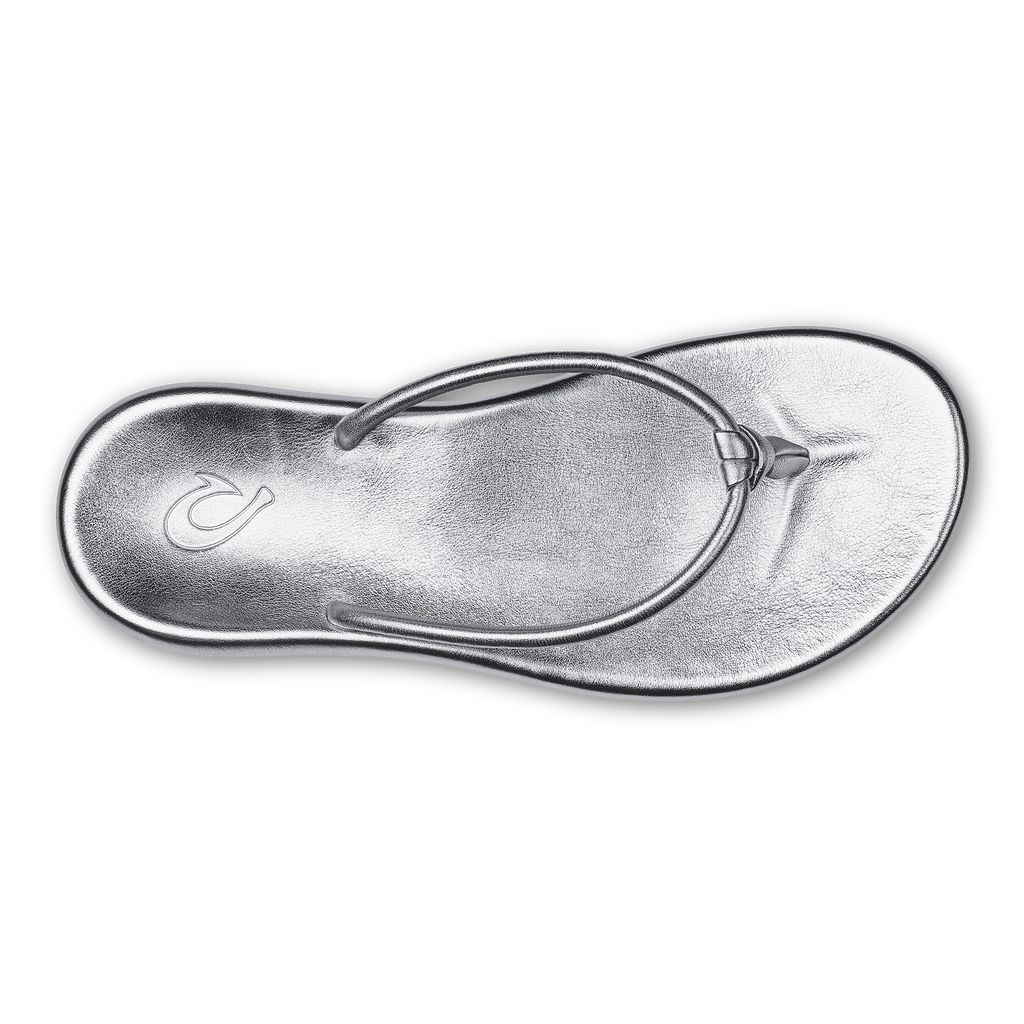 Women's Olukai Huawai Sandals Silver | PGHYBVQ-27