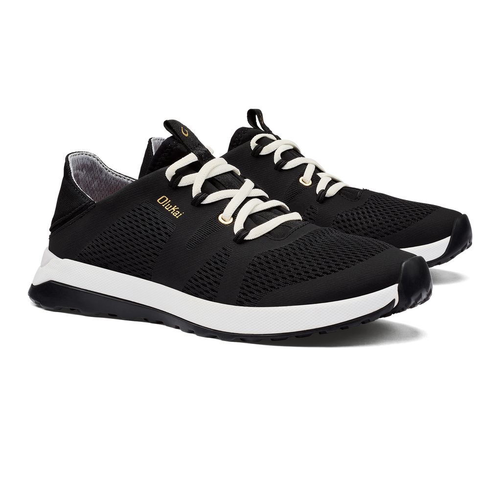 Women's Olukai Huia Sneakers Black | TCVEAZN-86