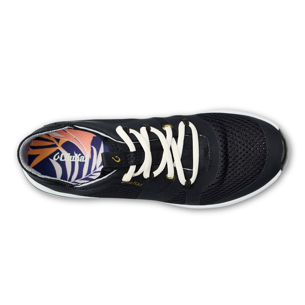 Women's Olukai Huia Sneakers Black | TCVEAZN-86