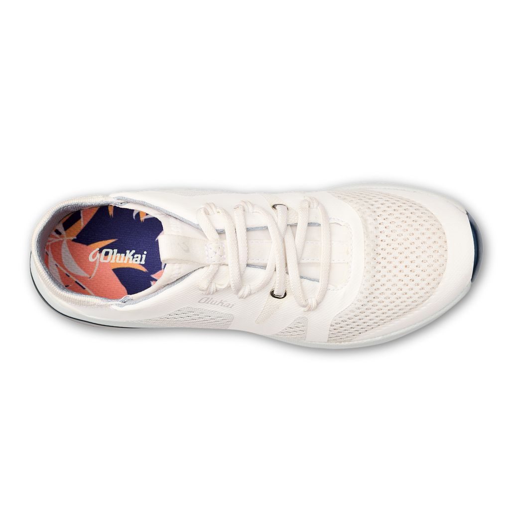 Women's Olukai Huia Sneakers White | KUWDLHR-85