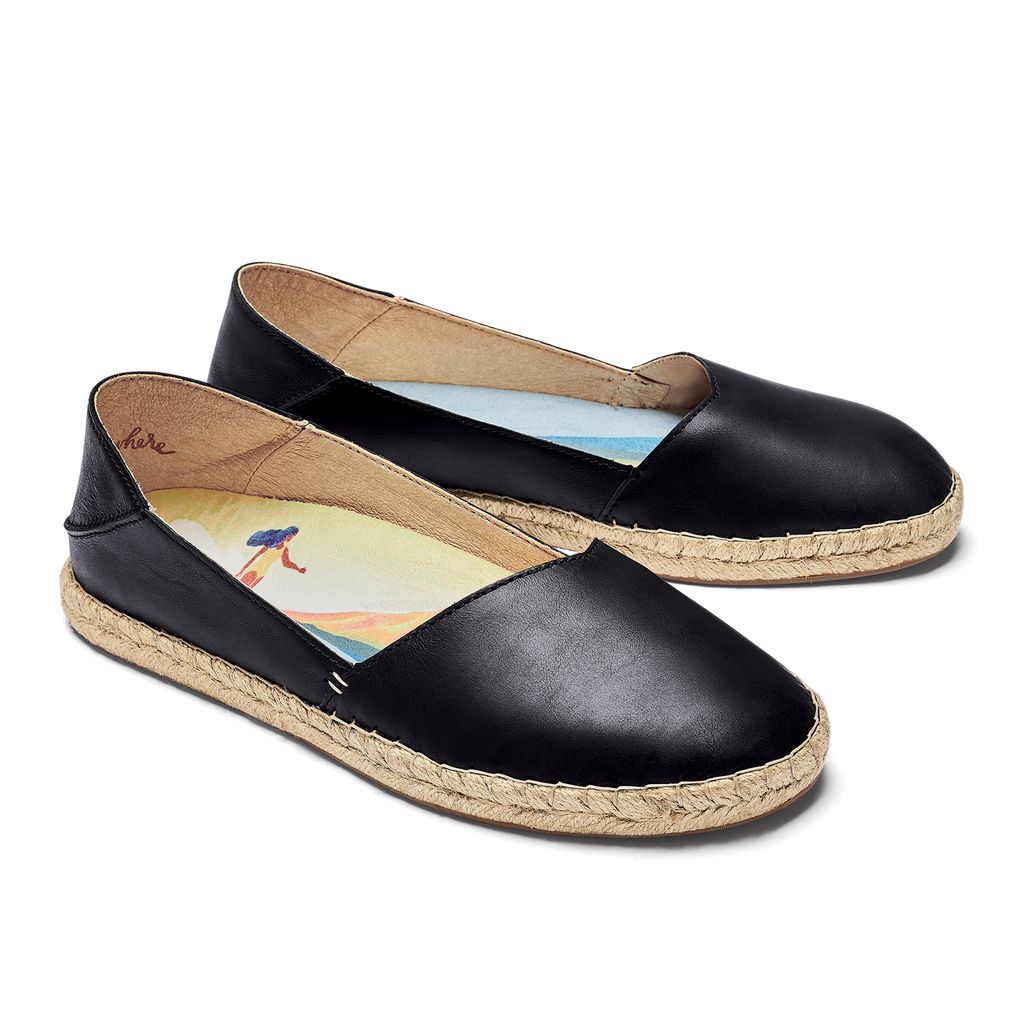 Women's Olukai Kaula Pa a Ili Golf Shoes Black | KIYJTHN-56