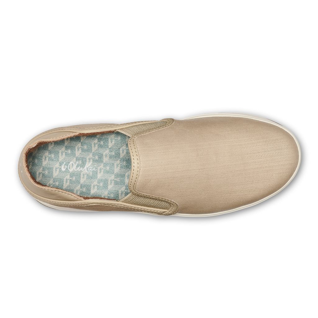 Women's Olukai Ki ihele Ili Sneakers Beige | JCSWKFT-96