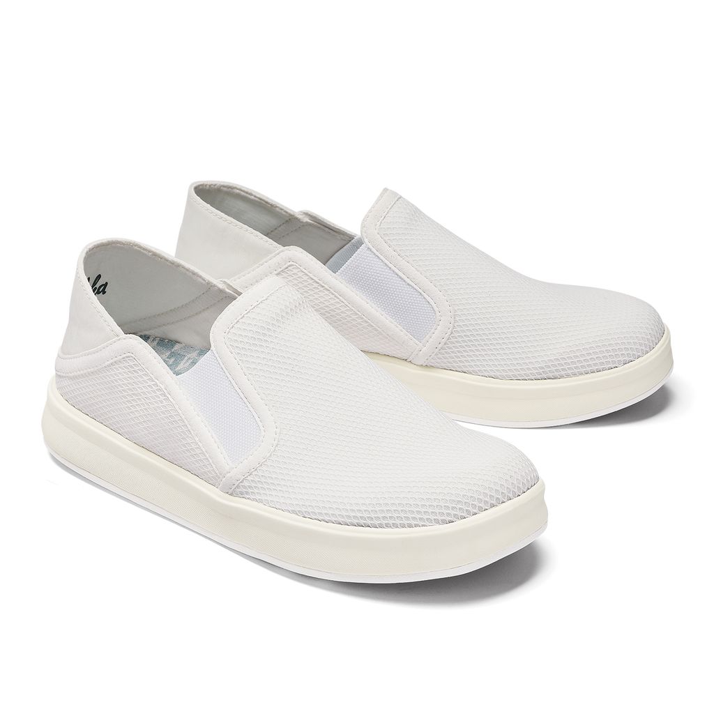 Women's Olukai Ki ihele Slippers White | OJLRUYX-89