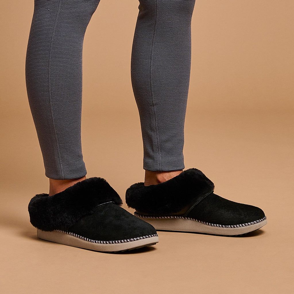 Women's Olukai Ku i Slippers Black | NGUCXAE-10