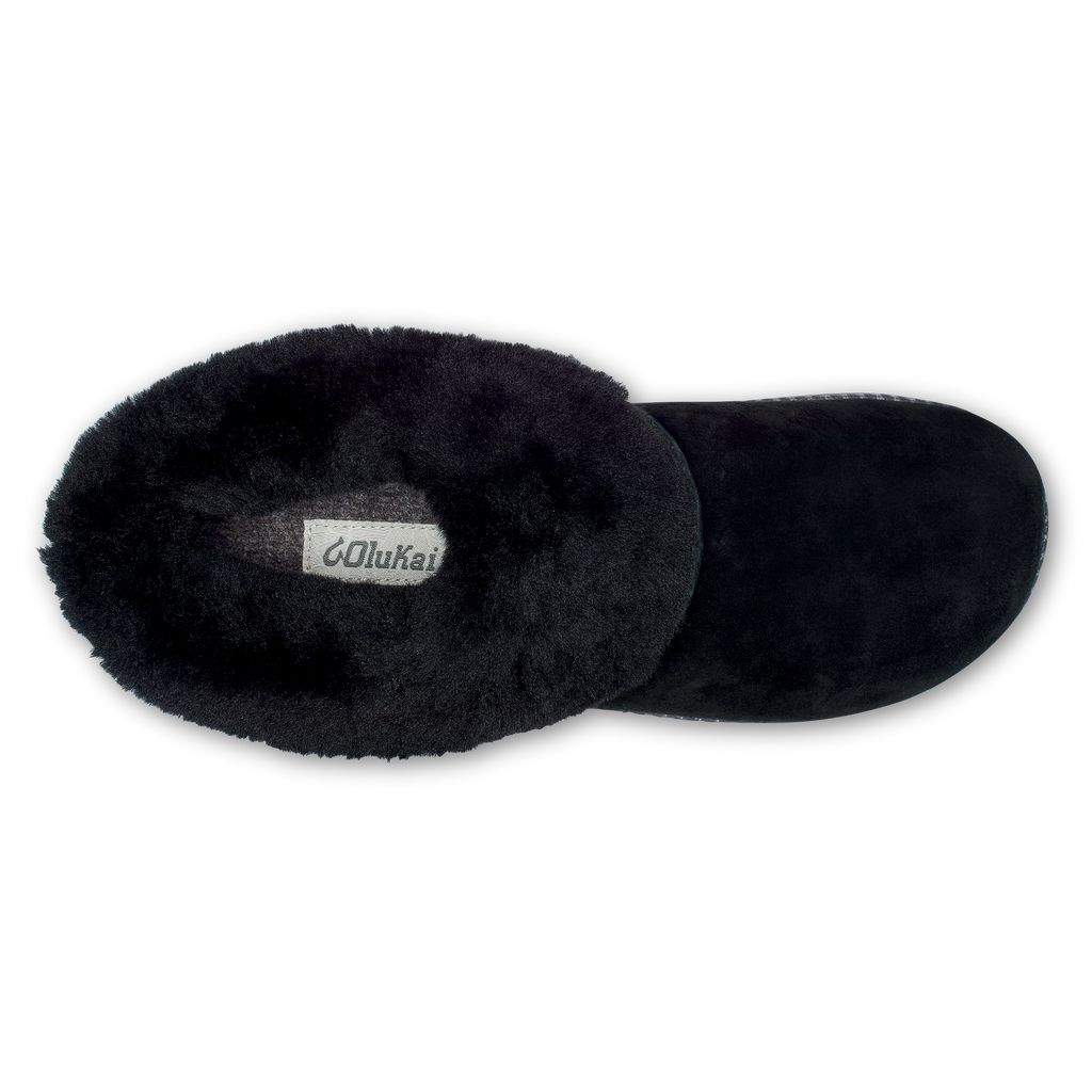 Women's Olukai Ku i Slippers Black | NGUCXAE-10