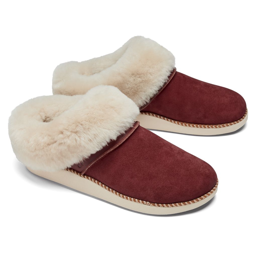 Women's Olukai Ku i Slippers Brown | PTUBFQK-13