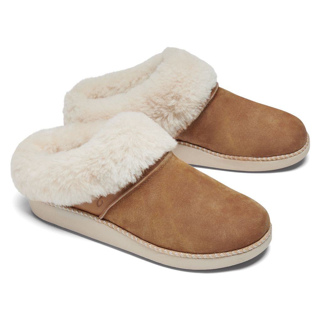 Women's Olukai Ku i Slippers Brown | ZYHCJDB-67