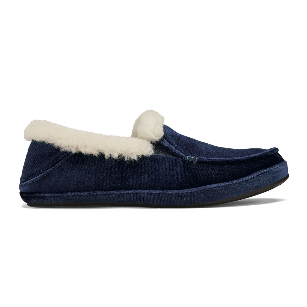 Women\'s Olukai Ku una Lānui Slippers Blue | MCORLBE-31