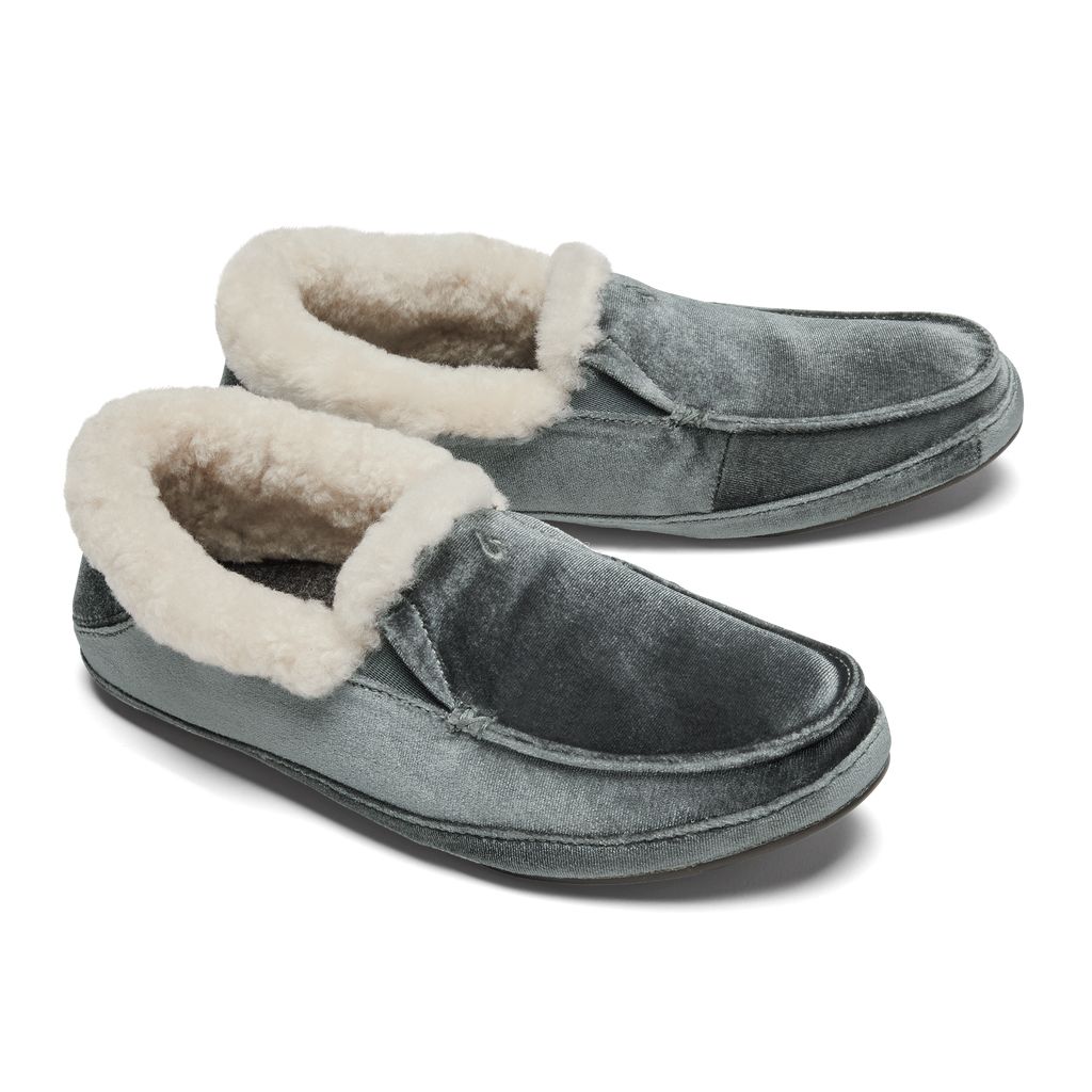 Women's Olukai Ku una Lānui Slippers Grey | FOJWZTS-61