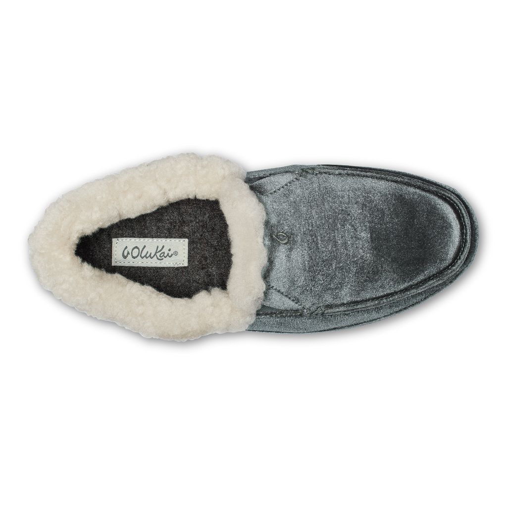 Women's Olukai Ku una Lānui Slippers Grey | FOJWZTS-61