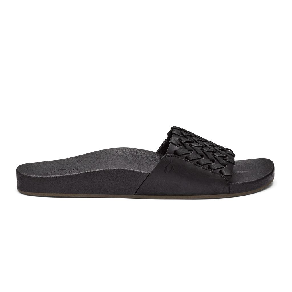 Women\'s Olukai Kāmola Sandals Black | RLGCVPI-86