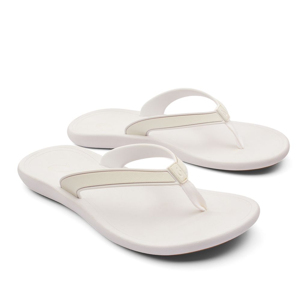 Women's Olukai Kāpehe Sandals White | QGAKMVZ-40