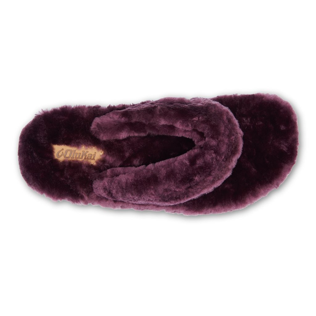 Women's Olukai Kīpe'a Heu Slippers Deep Purple | ACVNUTL-65