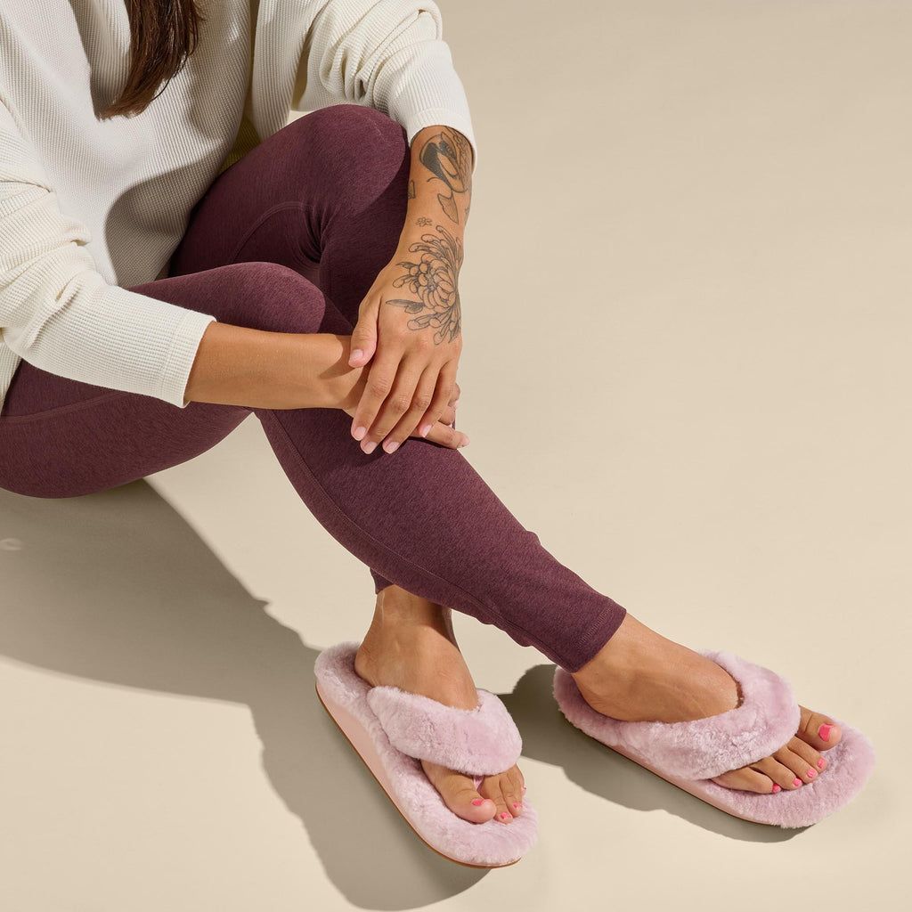 Women's Olukai Kīpe'a Heu Slippers Pink | DSMETVJ-40