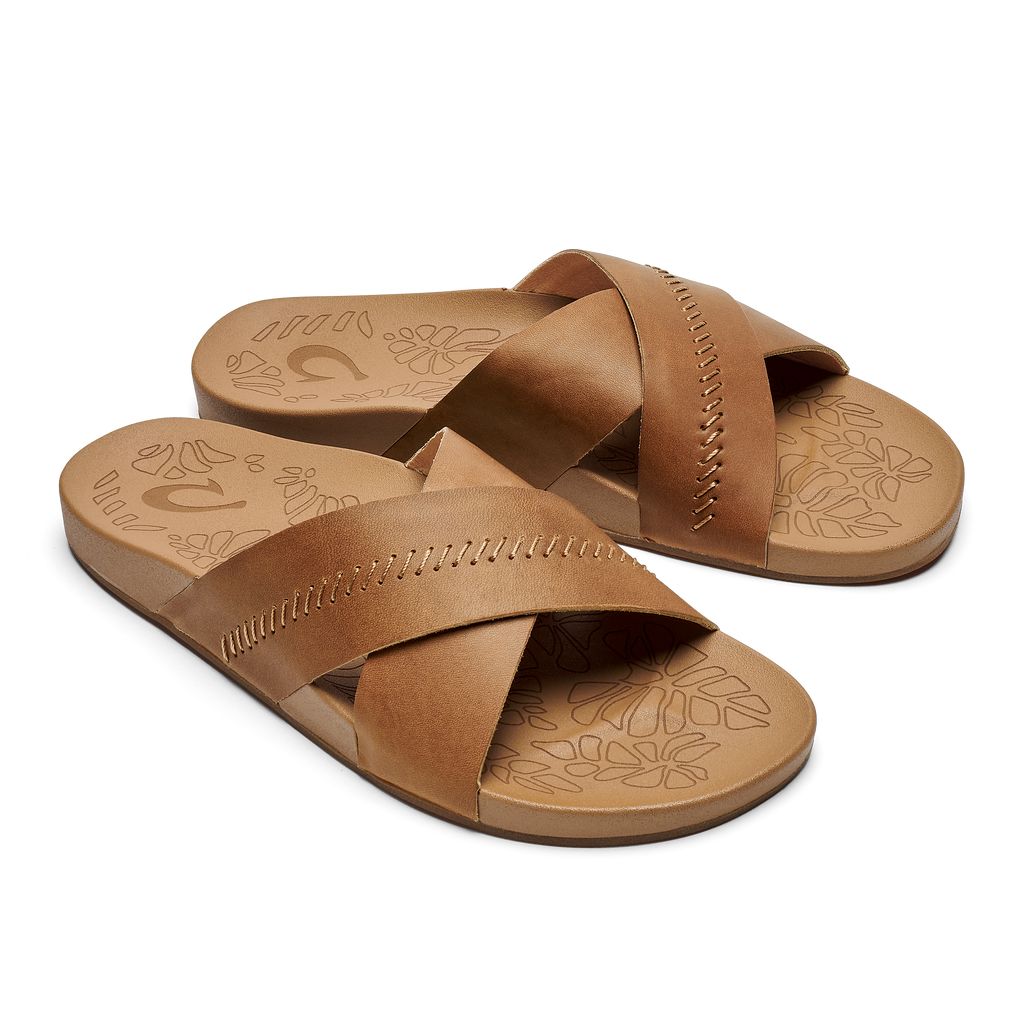 Women's Olukai Kīpe a Olu Slippers Brown | JUGIACV-86