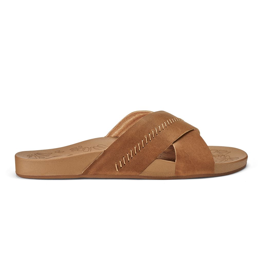 Women\'s Olukai Kīpe a Olu Slippers Brown | JUGIACV-86