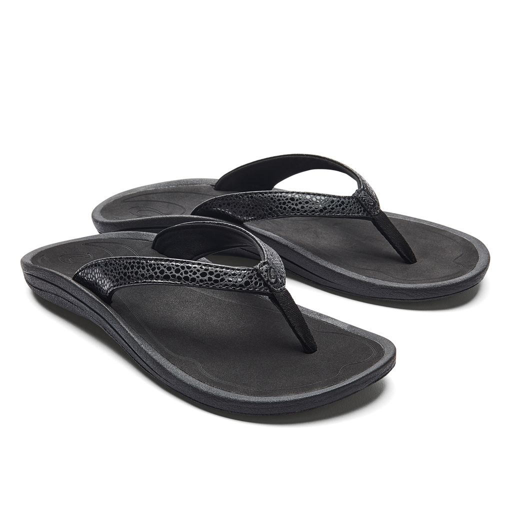 Women's Olukai Kūlapa Kai Sandals Black | VEDJGYB-79