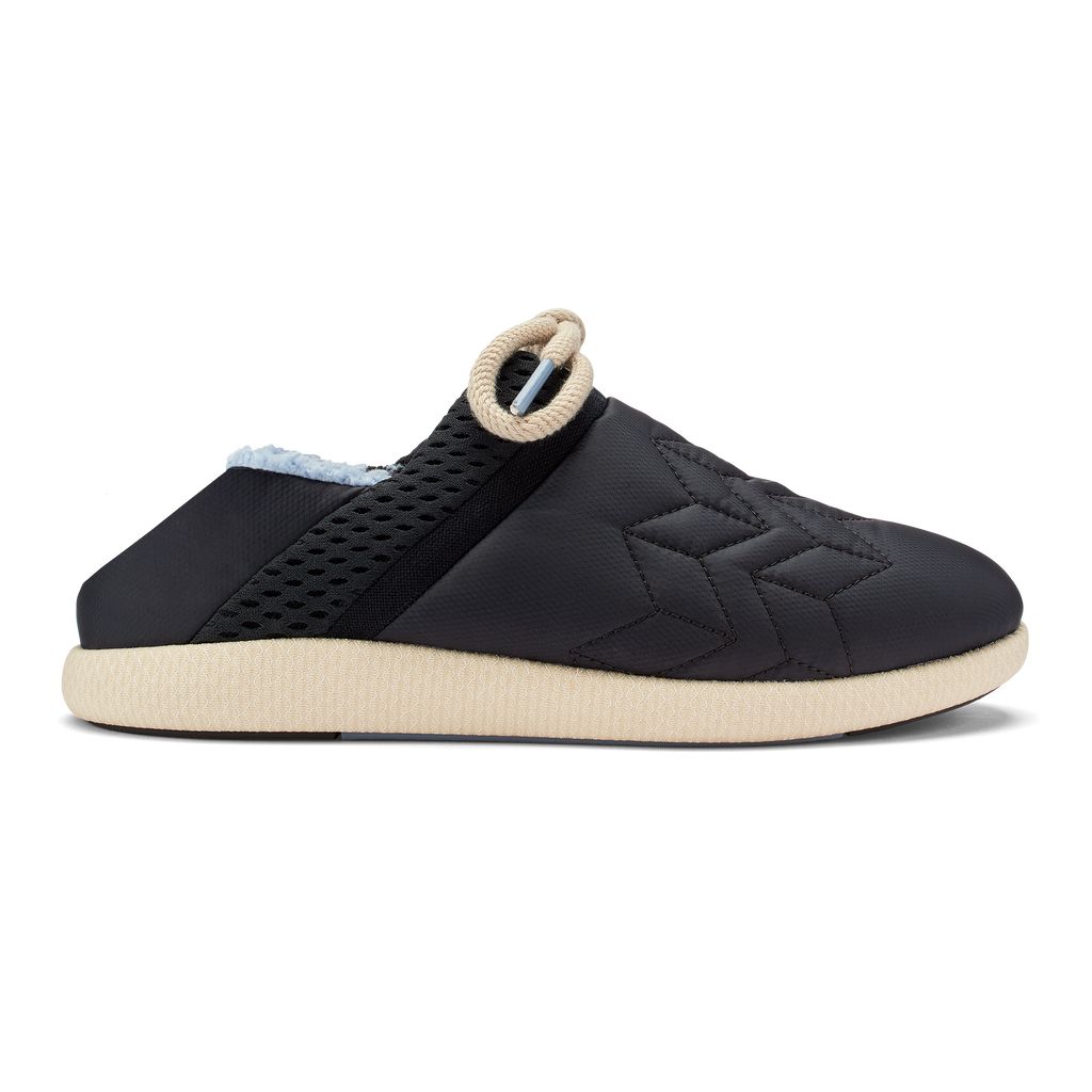 Women's Olukai Mahiki Slippers Black | SLXKDNZ-73