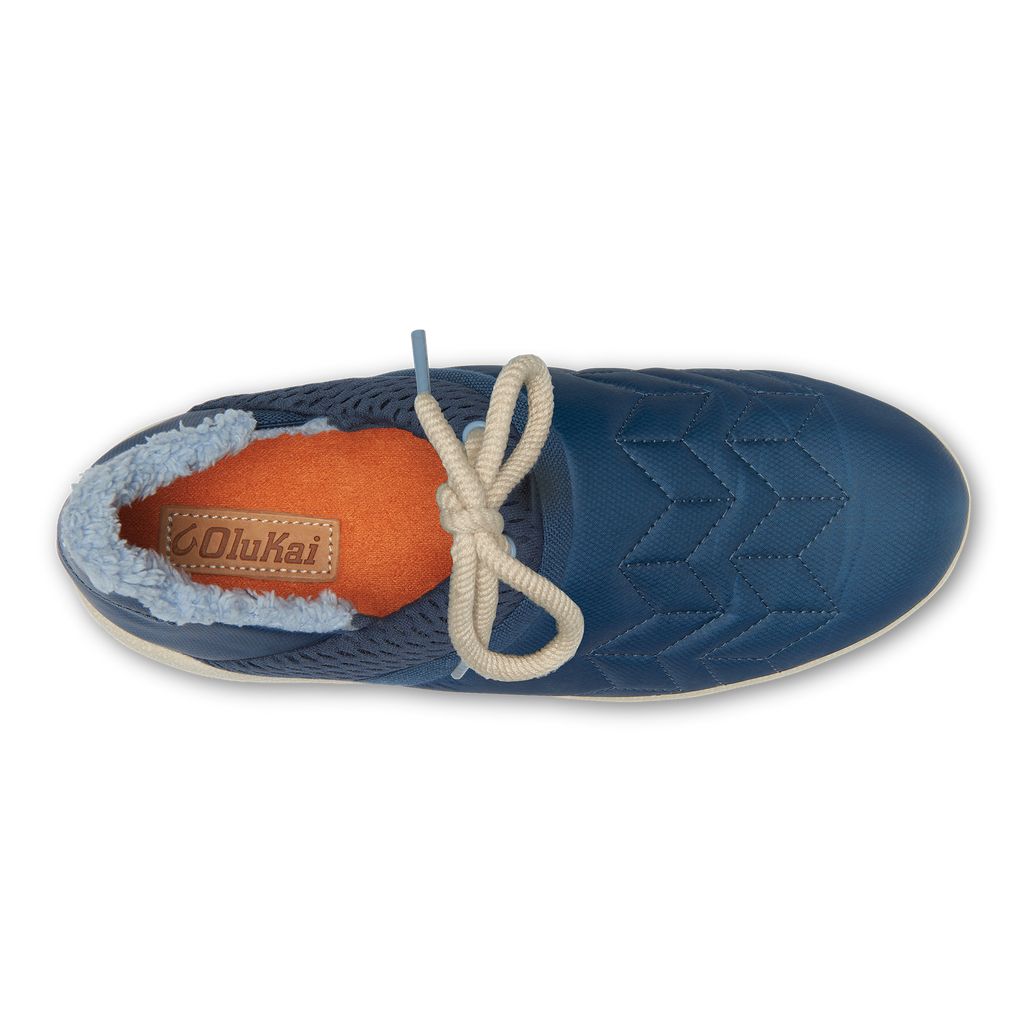 Women's Olukai Mahiki Slippers Blue | ZOGFVJA-53