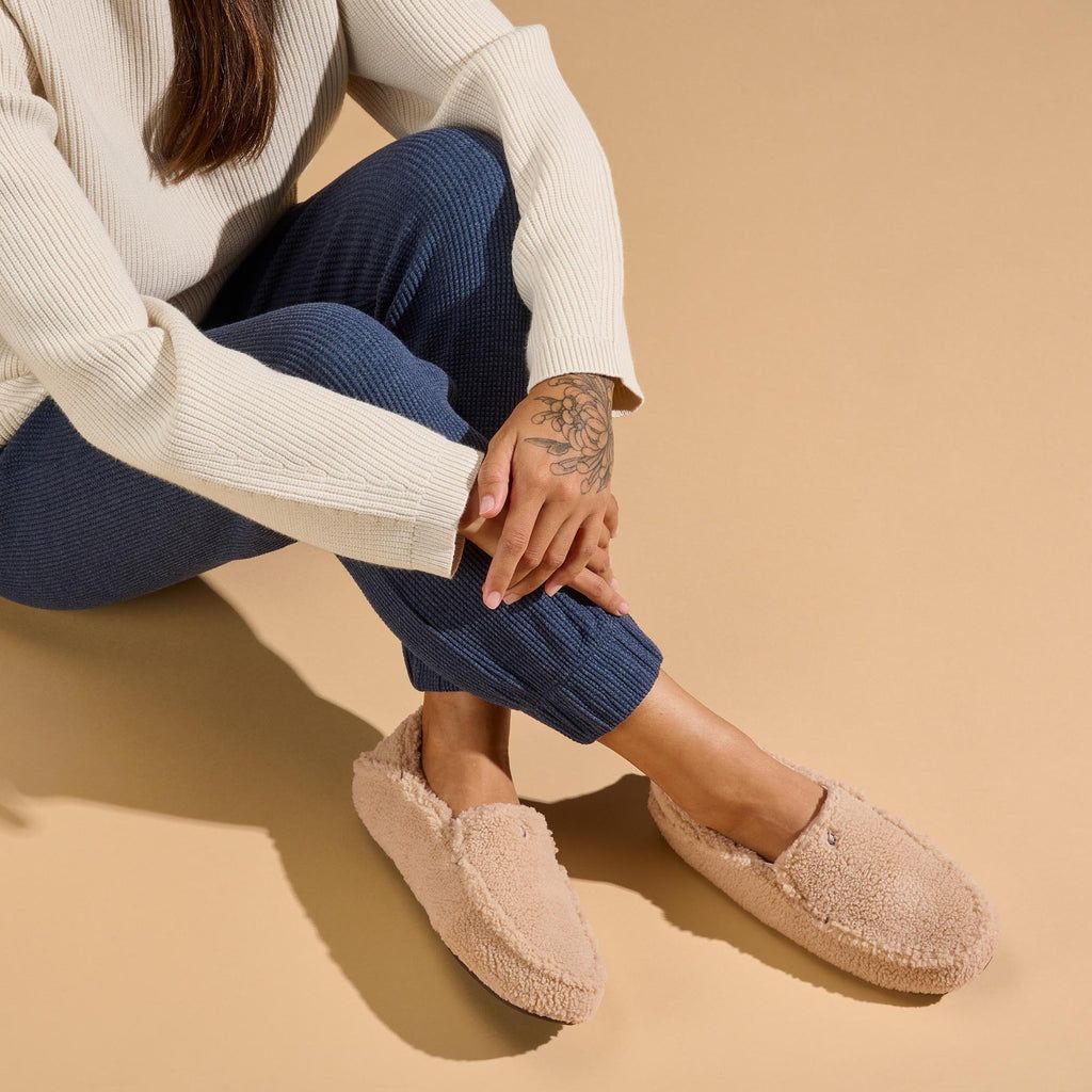 Women's Olukai Nohea Heu Slippers Beige | FPYICVA-68