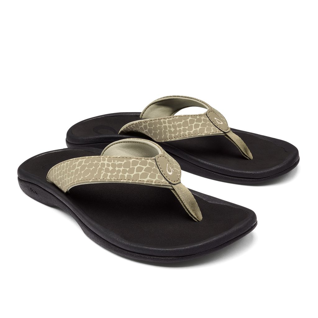 Women's Olukai Ohana Pa i Sandals Black | YTISNFQ-47