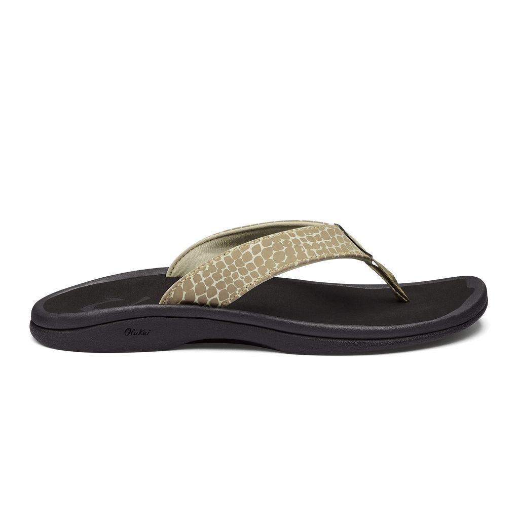 Women\'s Olukai Ohana Pa i Sandals Black | YTISNFQ-47