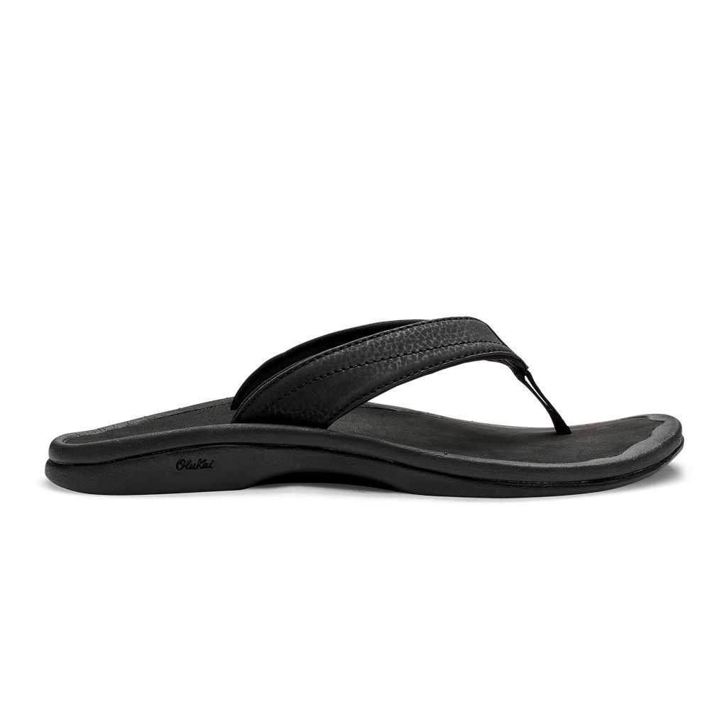 Women\'s Olukai Ohana Sandals Black | CJYVQRK-90