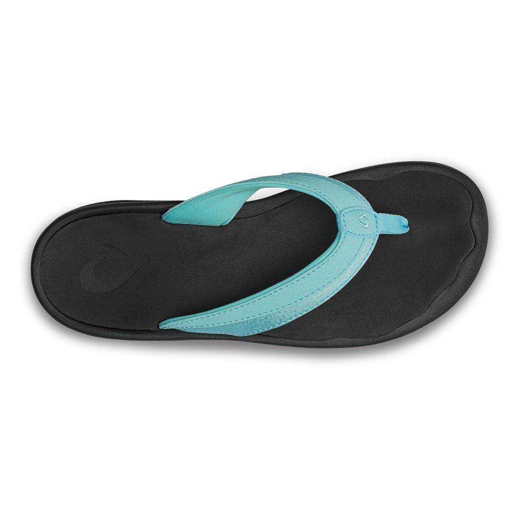 Women's Olukai Ohana Sandals Black | FXIDETO-08